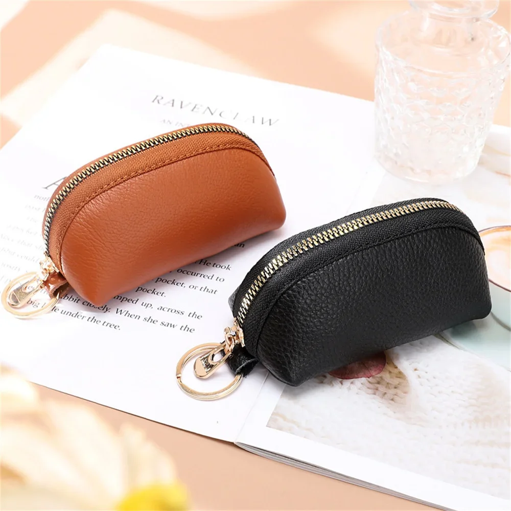 Soft Leather Key Bag Zipper Wallet for Men and Women