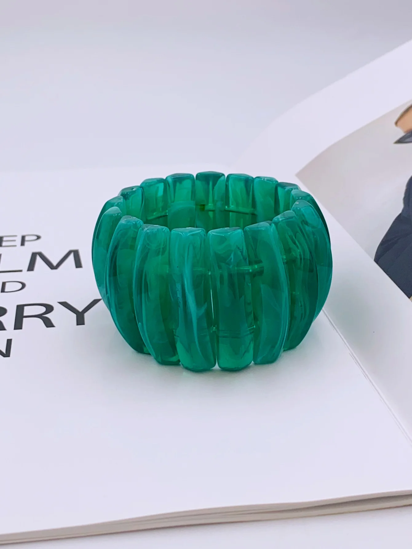 Handcrafted Acrylic Bangle Bracelet with Unique Shape, Elasticity and Perfect for Women's Everyday Wear bangle bracelet 3