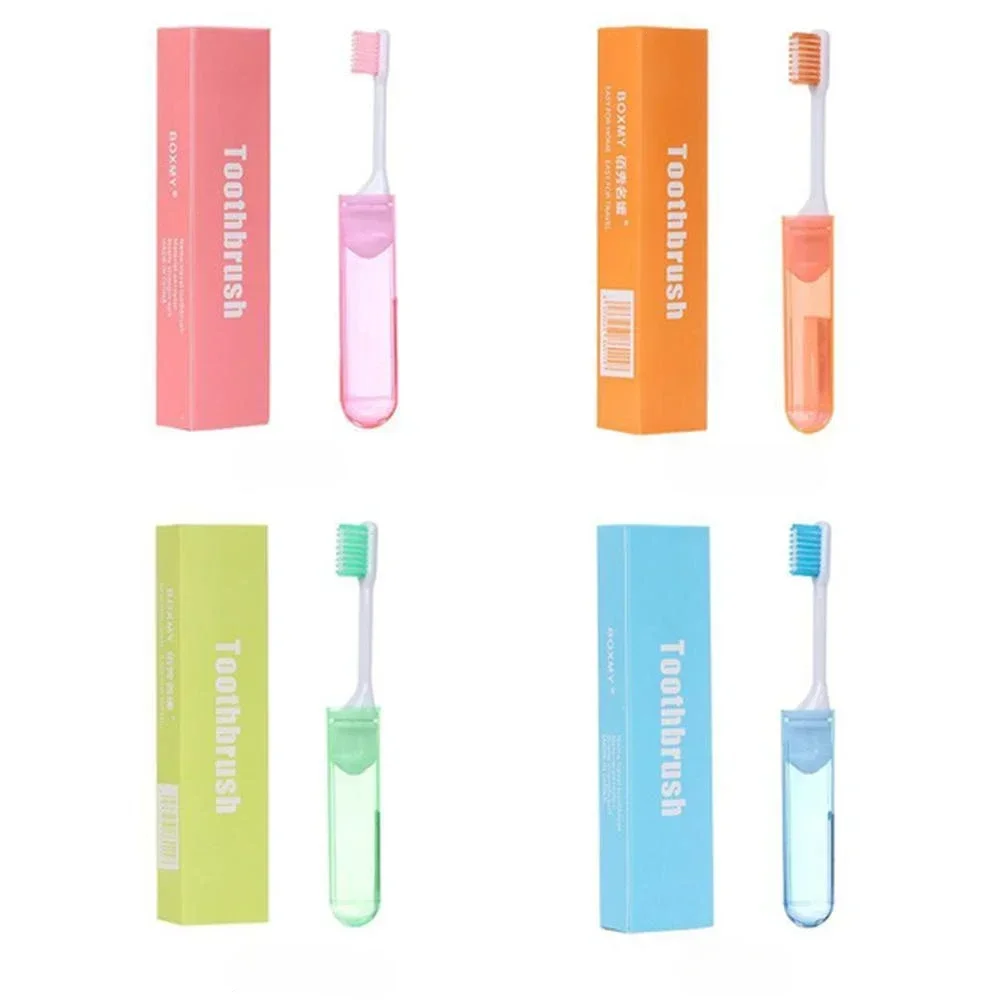Folding Toothbrush 1Pcs with Box Portable Travel Camping Outdoor Business Trip Oral Cleaning Tools