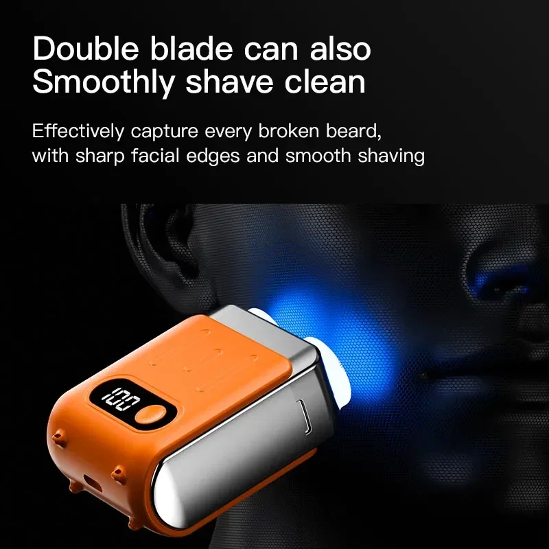 Dual Floating Magnetic Blade For Men Electric Shaver High Speed Travel Portable Beard Knife Rechargeable Rotary Electric Razor electric shaver electric razor rotary shaver