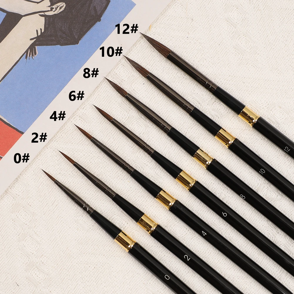 1Pcs Artist Paint Brush Hook Line Pen Nylon Hair Metal Handle