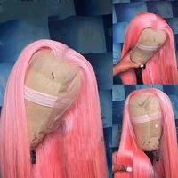 36 pouces os droit rose cheveux humains dentelle frontale perruque brésilienne 13x4 Transparent Hd dentelle avant perruque de cheveux humains 613 perruques colorées 3