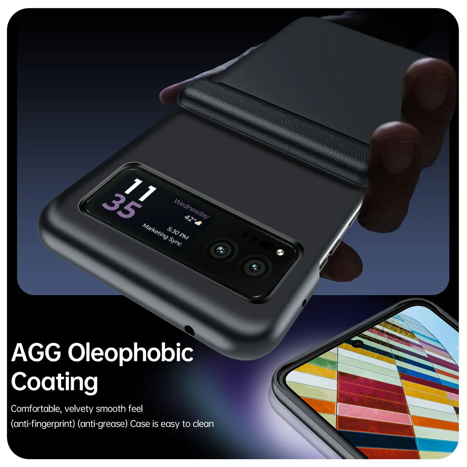 Luxury Magnetic Leather Case with Central Axis Hinge Protection
