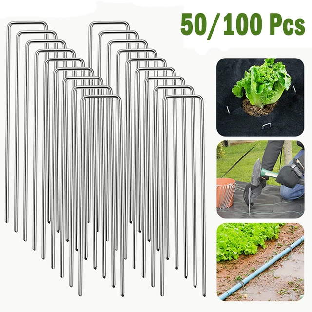 6 Hüvelykes Horganyosított Acélkert Tétkékkapocsok U Alakú Rögzítő Csapok A Gyomszövet-Terület Szövet Hálószéli Területének Rögzítéséhez