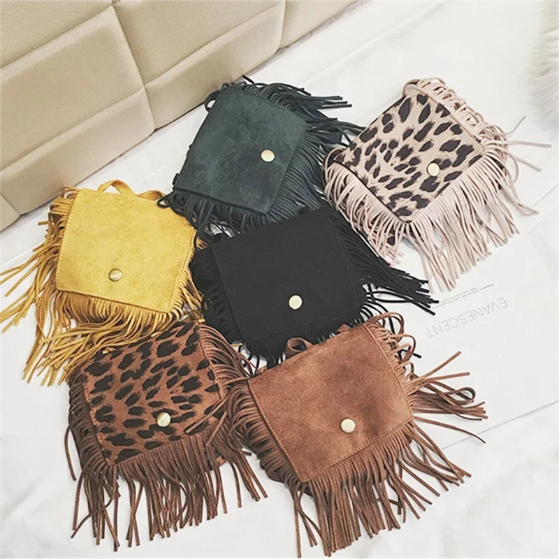 Kids Girls PU Leather Shoulder Bag – Cute Mini Crossbody Purse with Tassel, Messenger Bag for Baby & Children – Wallet Style