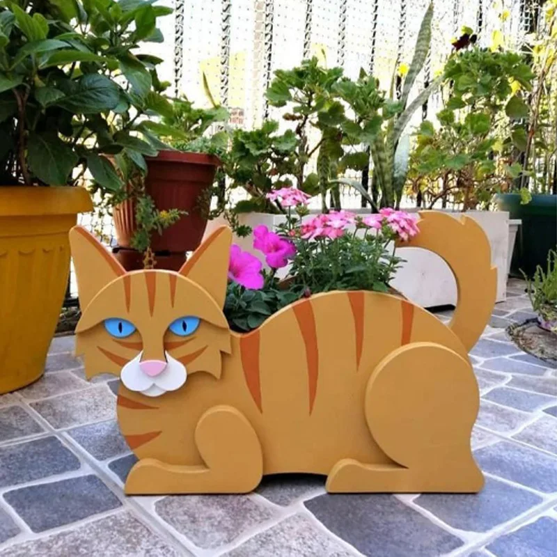 Vasetto In Ceramica A Forma Di Cane E Gatto Per Piante Grasse – 11,9 Cm – Con Foro Di Drenaggio – Decorazione Scrivania