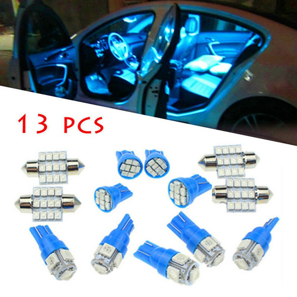 

13PCS Car Interior LED Light Bulb For Dome License Plate Lamp 12V Kit Accessories Automobiles Accessories