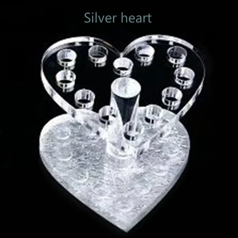 Nail thickening/thin acrylic pen holder gold and silver heart-shaped pen holder round pen holder nail tool 5