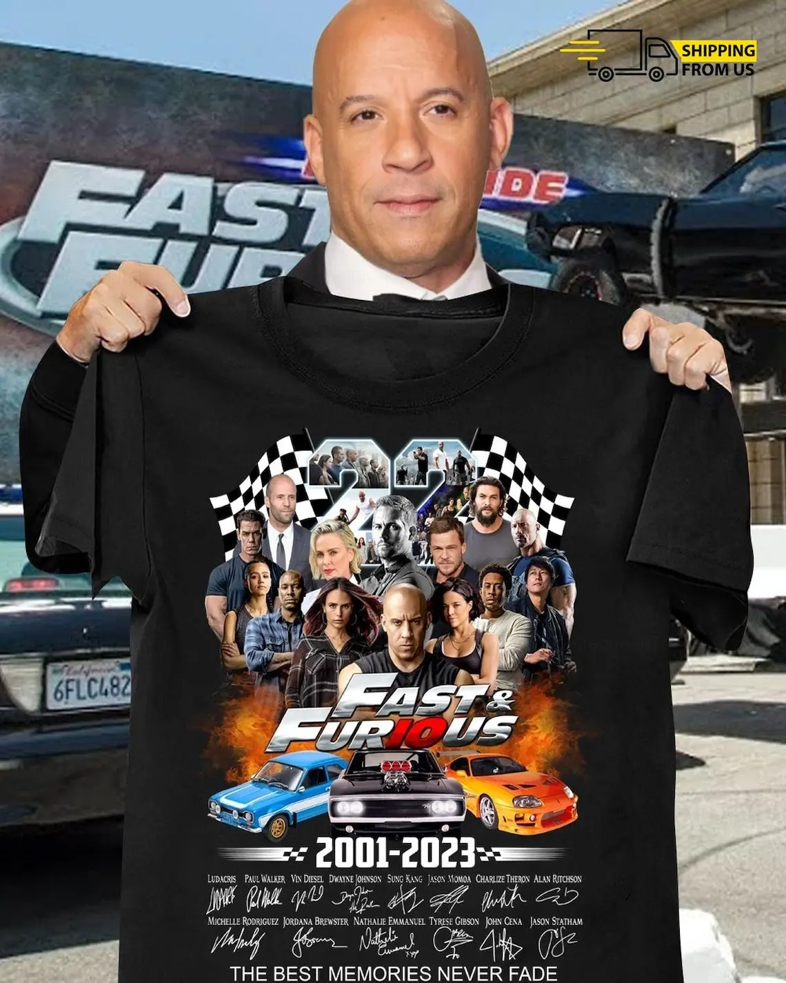 Camicia Veloce E Furiosa, 22 Anni Della Camicia Veloce E Furiosa, Camicia Da Film Veloce X 2023, Camicia Da Anniversario Veloce E Furiosa