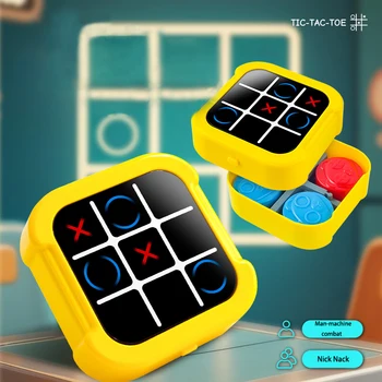 1PC Tic Tac Toe Scacchiera elettronica Multifunzionale Educazione per bambini Strategia Giocattolo Gioco interattivo per il cervello Divertimento genitore-figlio 1