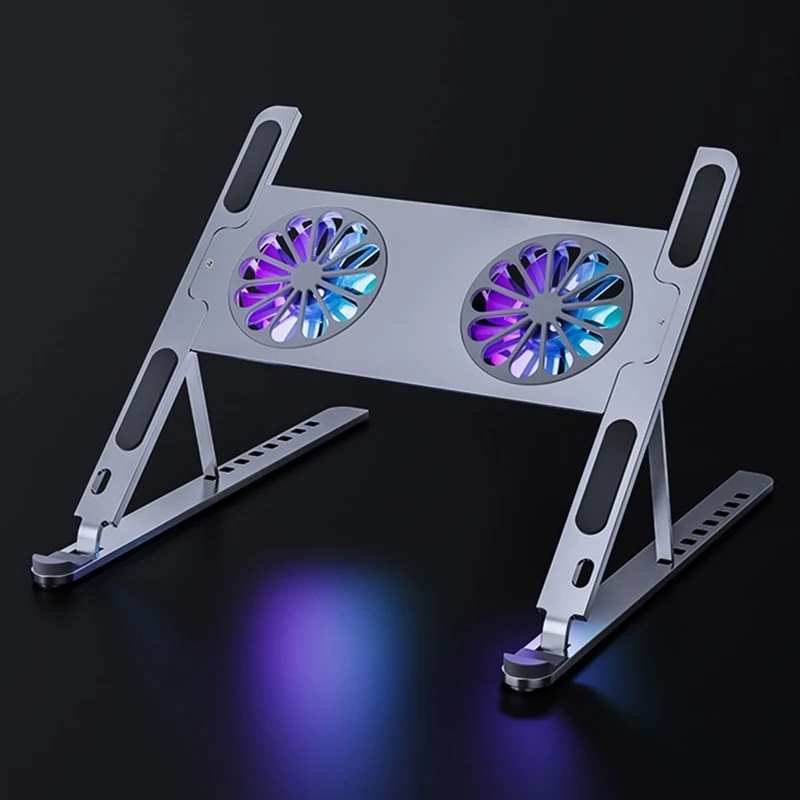 Aluminum Adjustable Laptop Stand For Macbook Computer PC iPad Tablet Support Notebook Stand Cooling Fan Pad Laptop Holder Base cell phone stand for desk