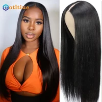 250 Density Straight Hair V part Wig 16-34Inches Upgrade Brazilian Glueless Wigs For Women 100% Human Hair Head Clip In Half Wig 1