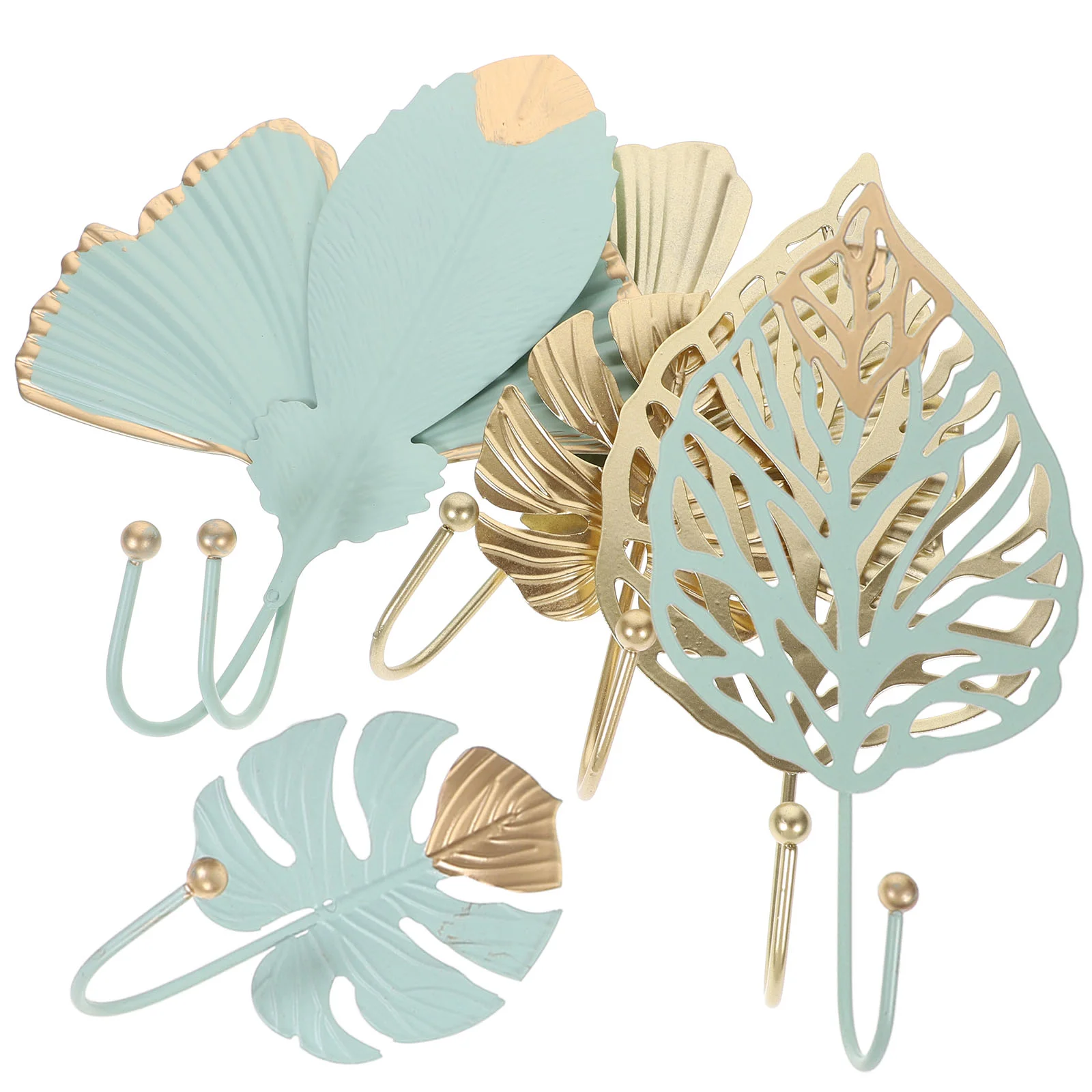 

8 Pcs Metal Leaf Hook Key Holder Hooks Coat Hangers Iron Leaves Wall Decorative