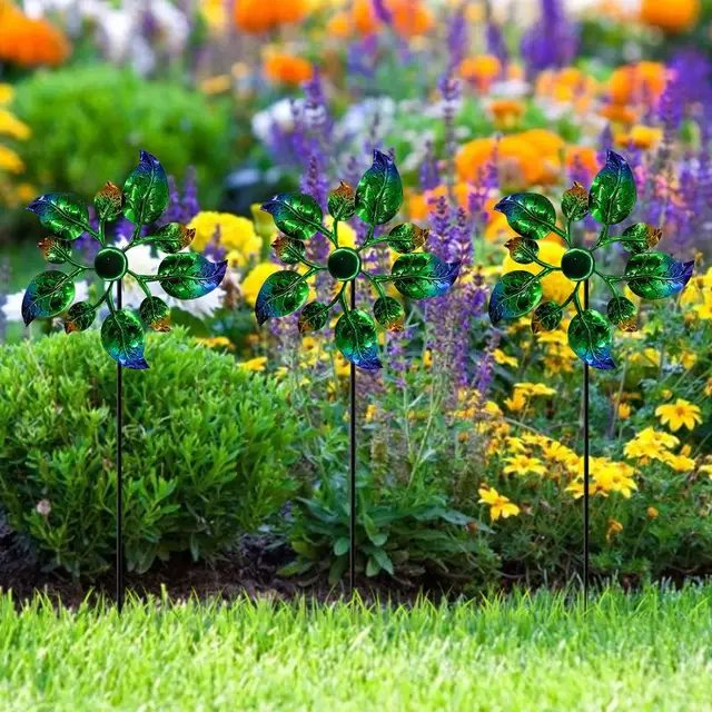 Vas Szélmalom Kerti Modern Kültéri Gyep Gyepen Dísz Szélmalmok Dekorációk Az Udvarkerthez Kívül - Image 3