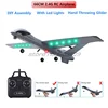 RC Airplane With LED Light Hand Throwing Fixed Wing Wingspan RC Airplane Plane 150M 66CM DIY Assembly RC Glider Aircraft Kid Gif 1