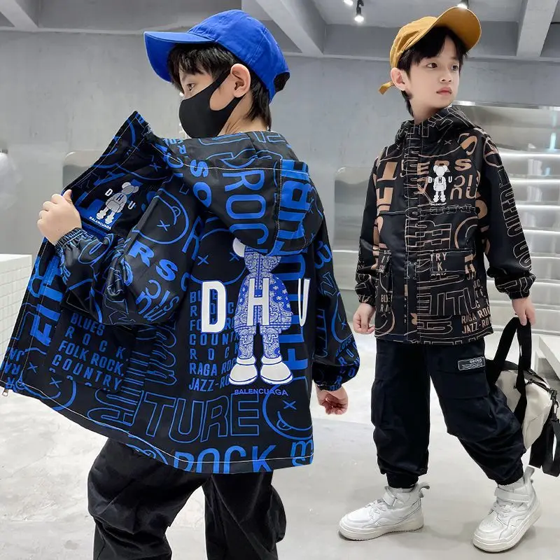 

Boys' Autumn Winter Plush Charge Coat new mid to big Boys boutique kids clothing thickened warm jacket clothes Long sleeve Coat