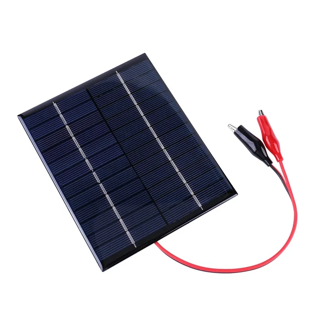 5W 12V Solar Cell Waterproof Solar Charging Panel DIY Polysilicon Solar Epoxy Cell Charger for Lamp Fan Pump for Outdoor Camping 2
