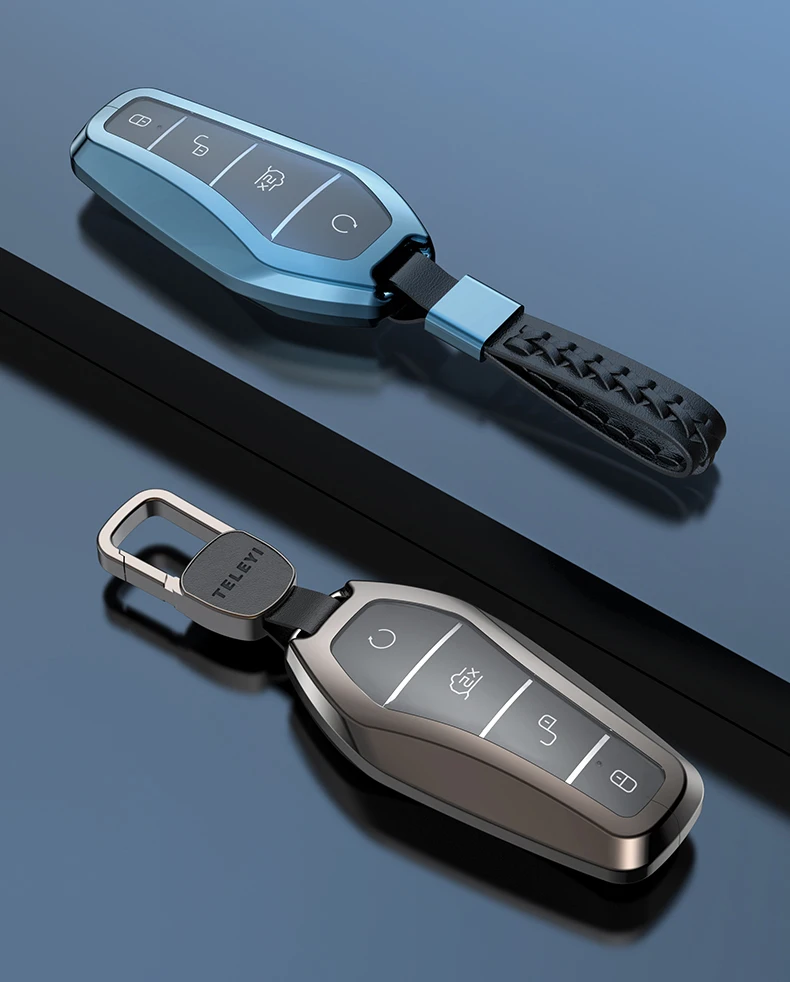For BYD Atto 3 Yuan Plus 2022 2023 Car Aluminium Alloy Key Cover Protective Shell Case Buckle Modificated Auto Accessories