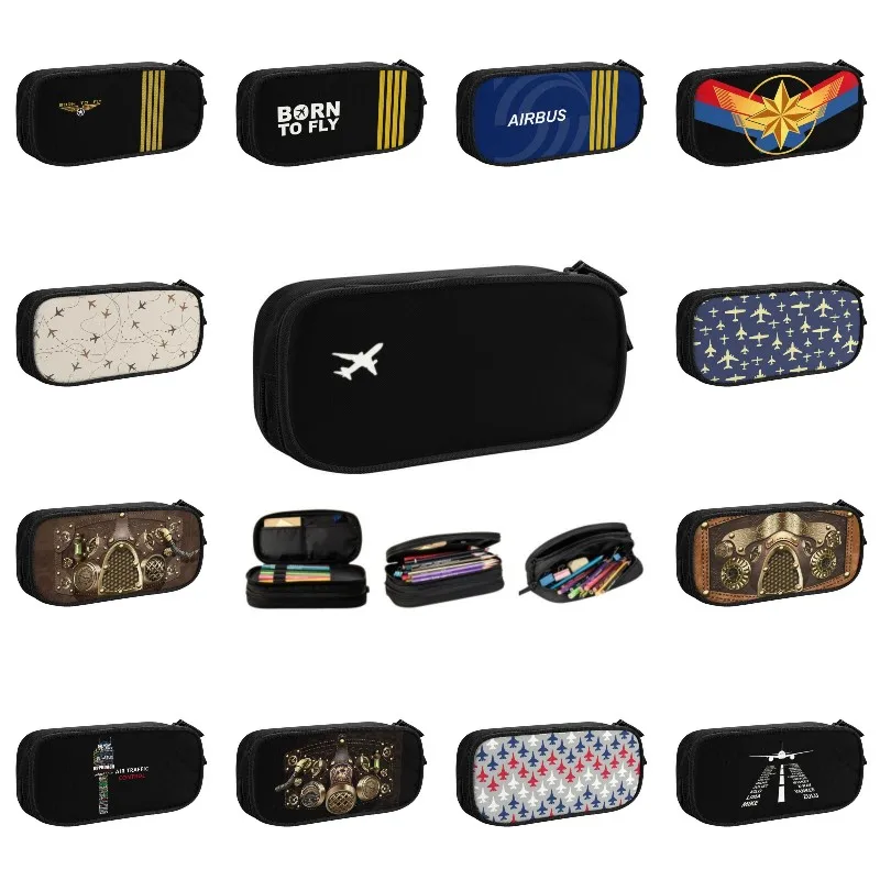 

Kawaii Awesome Little Airplane Pencil Case for Boy Girl Large Capacity Flight Pilot Aviation Aviator Pencil Pouch Stationery