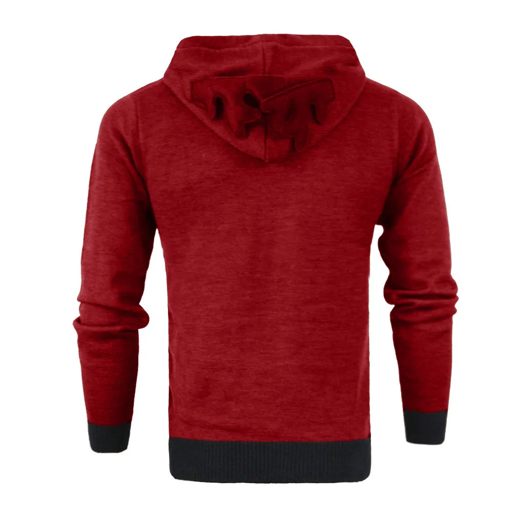 Autumn and Winter New Men's outerwear with plush Christmas antler hooded fur color matching sweater Cute festive atmosphere