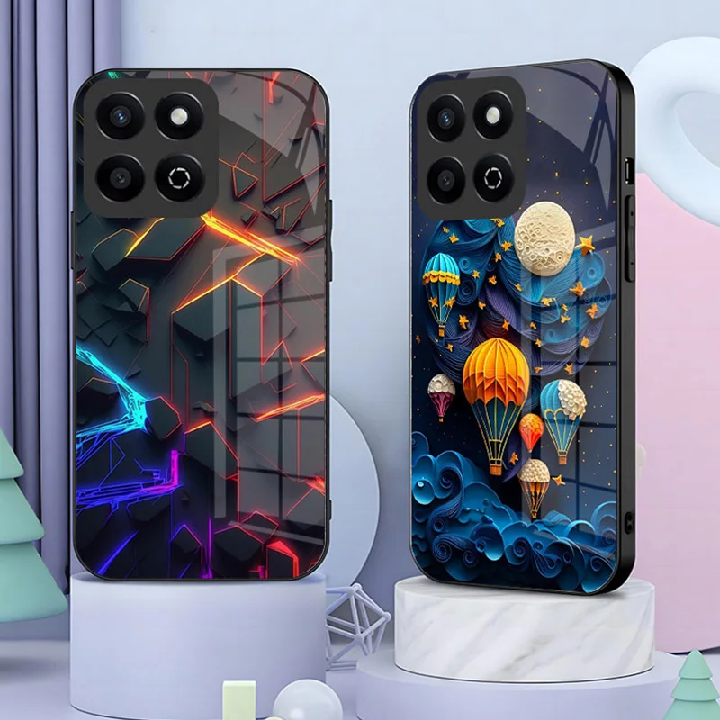 Enhanced Tempered Glass Hard PC Back Case with TPU Bumper