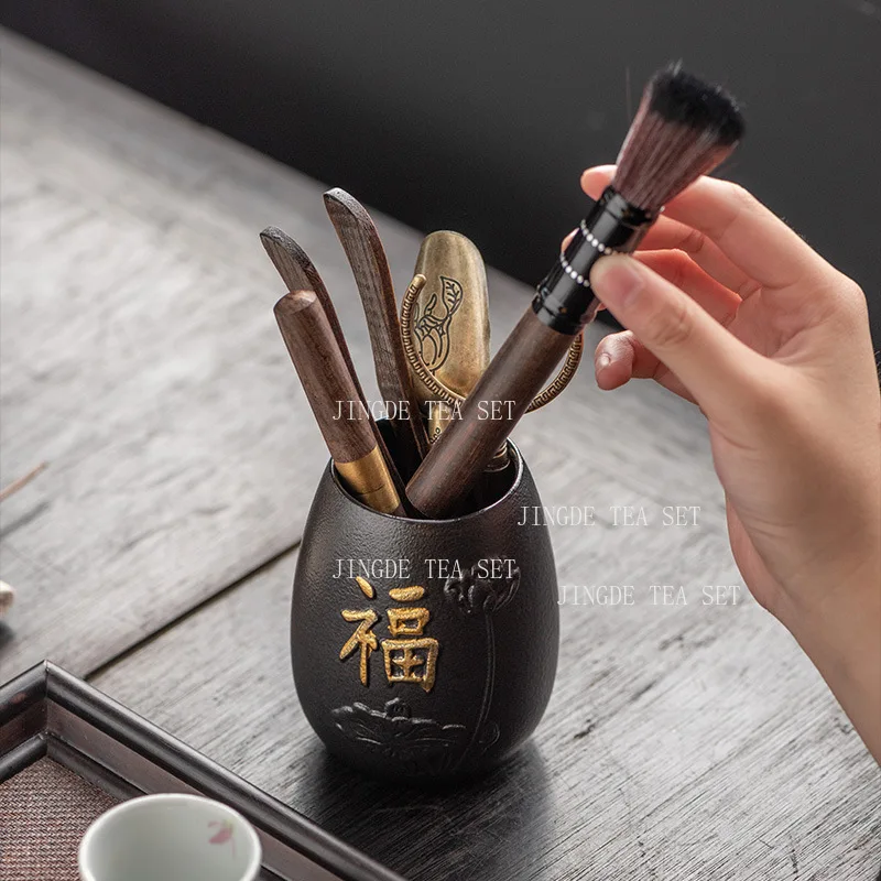 Black Sandalwood Tea Ceremony, Six Gentlemen Complete List of Kung Fu Teaset Accessories Tea Making Tools Tea Needle