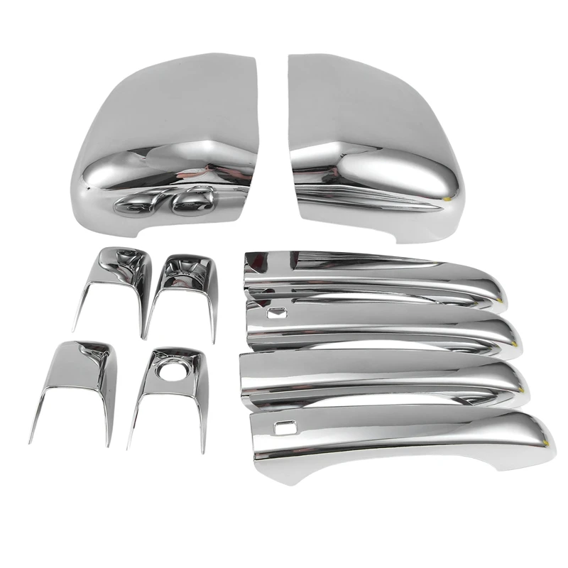 Silver Mirror Covers+Door Handle Covers For Jeep Grand Cherokee Dodge Durango 2011- Replacement Parts