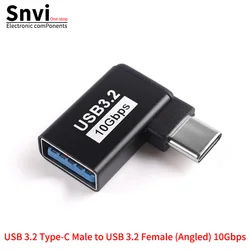 USB - C Male to Female 90 - Degree L - Shaped Thunderbolt Data Extension Adapter (Female Angled 10Gbps)