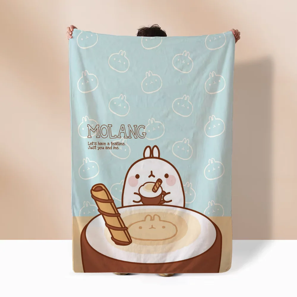 Molang Luxury Throw Blanket for Sofa Decoration Bed Blankets Characters Interior for Home Fluffy Soft Blankets King Size Cobija 2