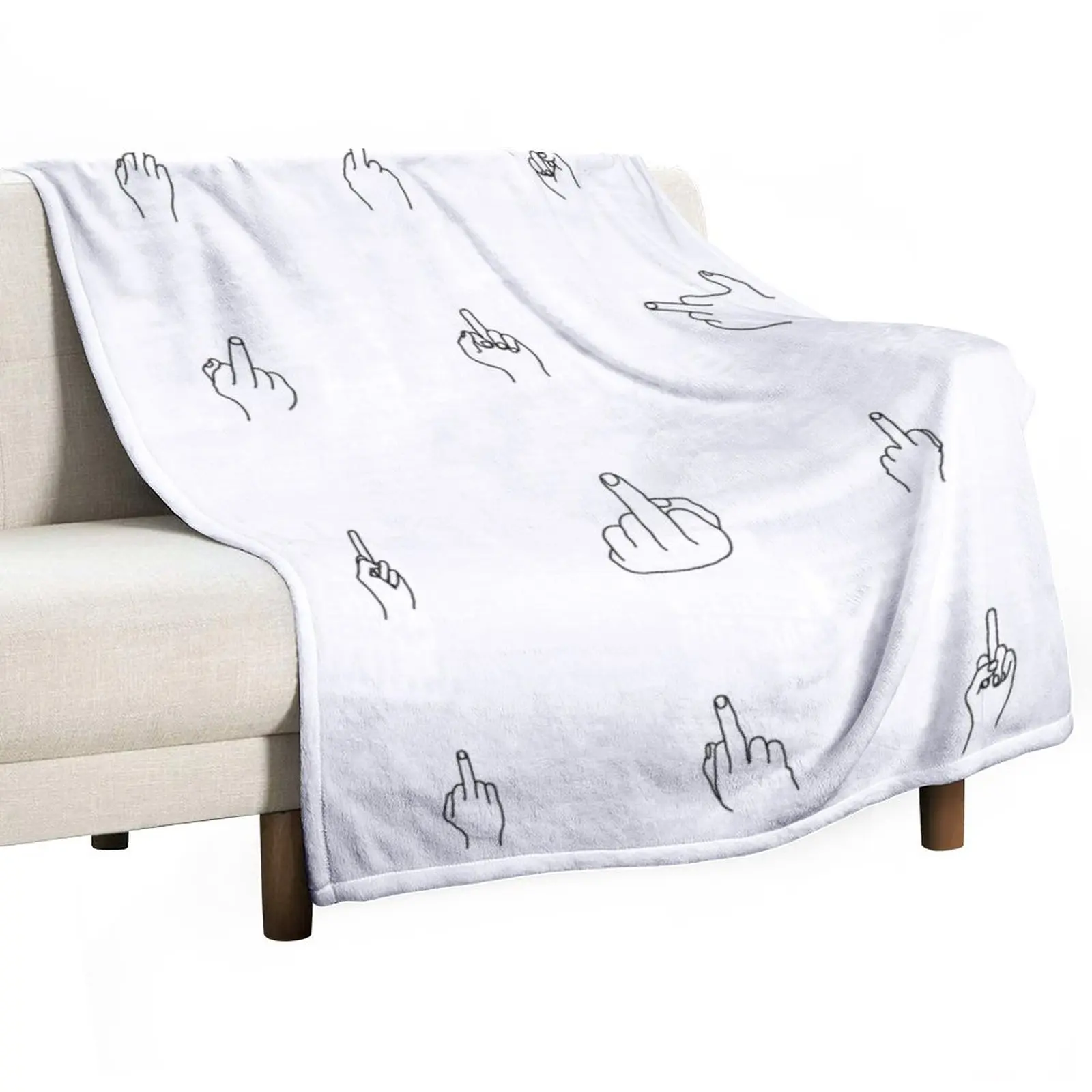 

New Black Middle Fingers Throw Blanket cosplay anime Sofa Blankets