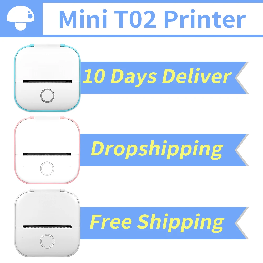 Phomemo T02 Impressora Térmica Portátil Mini Impressora Impressão Térmica Etiqueta do Bolso Máquina de Etiquetas Vários Papel Dropshipping