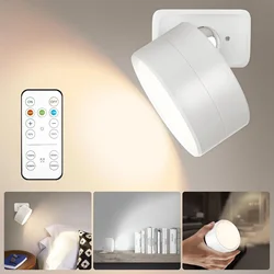 Magnetic Dimmable LED Wall Light with 360° Rotation and Touch Remote Control (White)