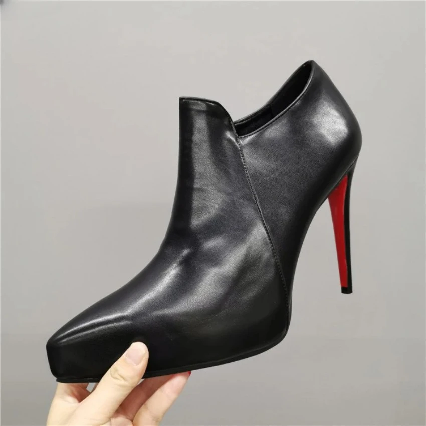 

2024 Новое поступление, женские туфли-лодочки на платформе, сексуальные туфли-лодочки на шпильке и высоком каблуке с острым носком, Очаровательная черная женская обувь, большой размер США 5-15