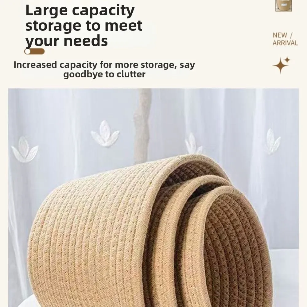 Nordic Style Flower Pot Basket Handmade Decorative Weaving Planter Modern Cotton Rope Woven Basket Home Decoration