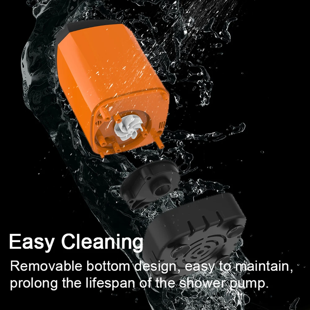 Pompe De Douche Portable Rechargeable USB-C - Affichage Numérique, Angle Réglable - Pour Camping, Extérieur