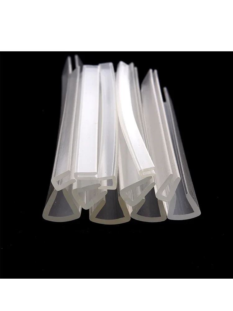 Door Seal Strip 1/3 Meters Groove 0.5mm-35mm Rubber Edging Transparent U-channel Protector for Shower Door Glass Metal Sealing
