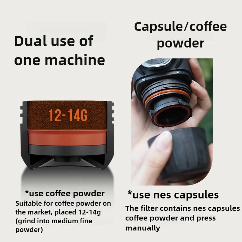 Portable Coffee Machine Office Outdoor Hand-pressed Espresso Machine Household Capsule Coffee Machineconvenient Cleaning