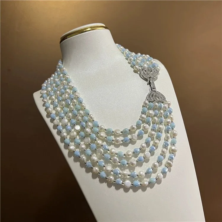 Natural strands Baroque Shaped Pearl Sweater Necklace AliExpress