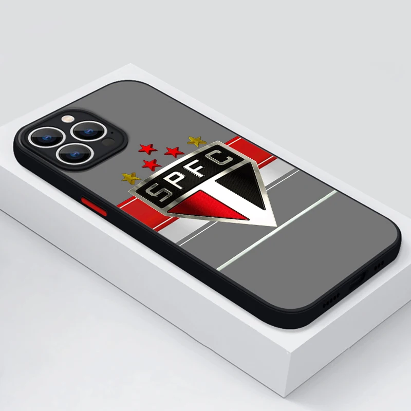 Club S-SAO-Paulo FC For Apple iPhone 15 14 13 12 11 mini Pro Max 8 7 6S 6 XR X XS Plus Frosted Translucent Phone Case