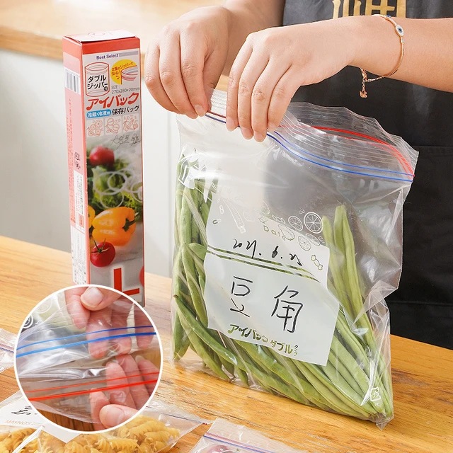10/15/20 Packs Kitchen Food Storage Bags Reusable Snack Zipper Fresh  Pouches
