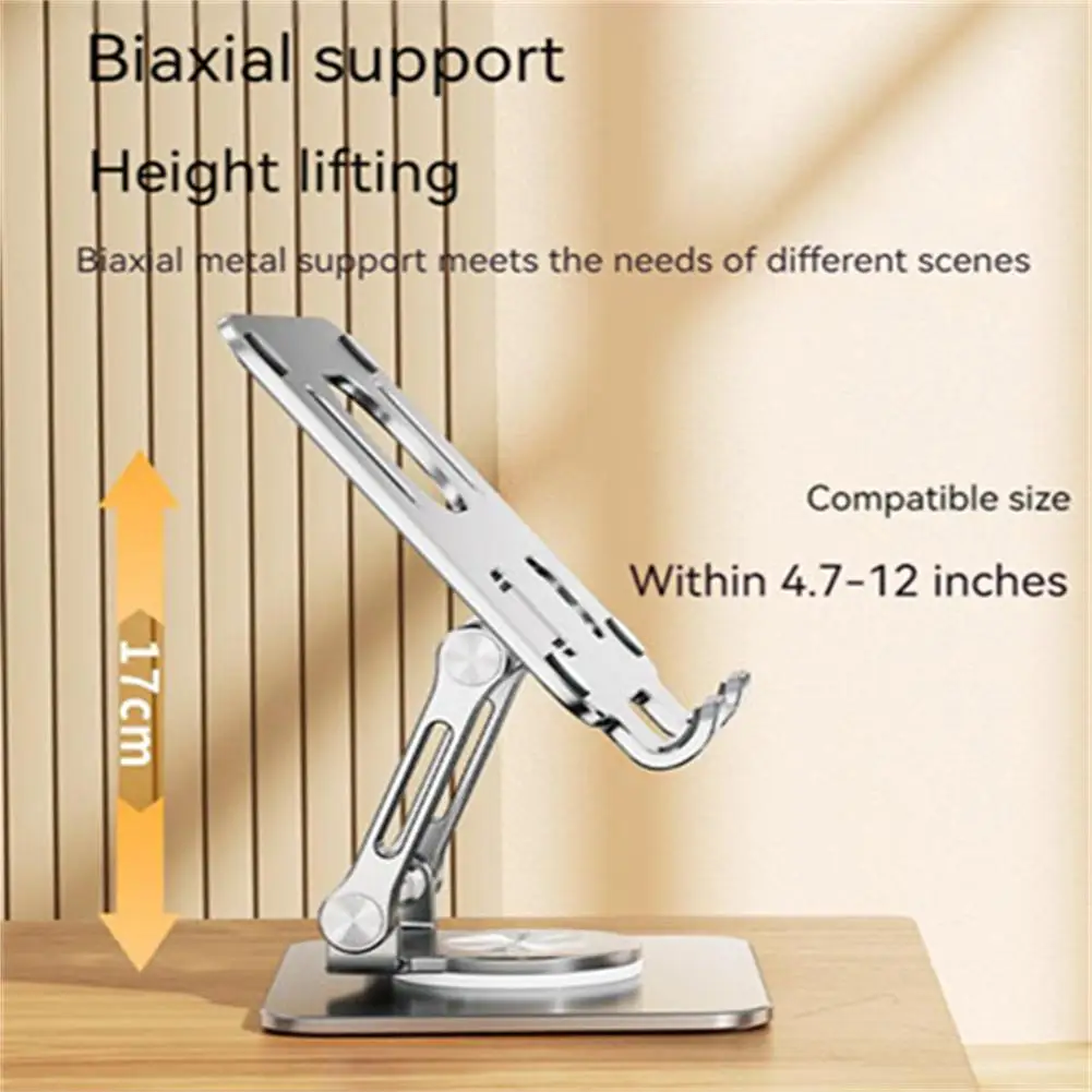 Aluminum Alloy Laptop Stand For MacBook Pro Air Foldable 360&deg; Rotation Anti Slip Tablet Holder Notebook Lifting Cooling Holder