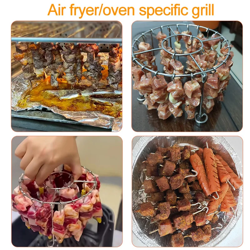 Air Fryer Oven 24 String Grill Stainless Steel detachable vertical barbecue skewer bracket baking needle