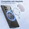 Magsafe Case For Samsung S25 S24 FE S23 S22 Ultra Plus Note 20 Clear Silicone Full Camera Crystal Magnetic Car Cover Protection 4