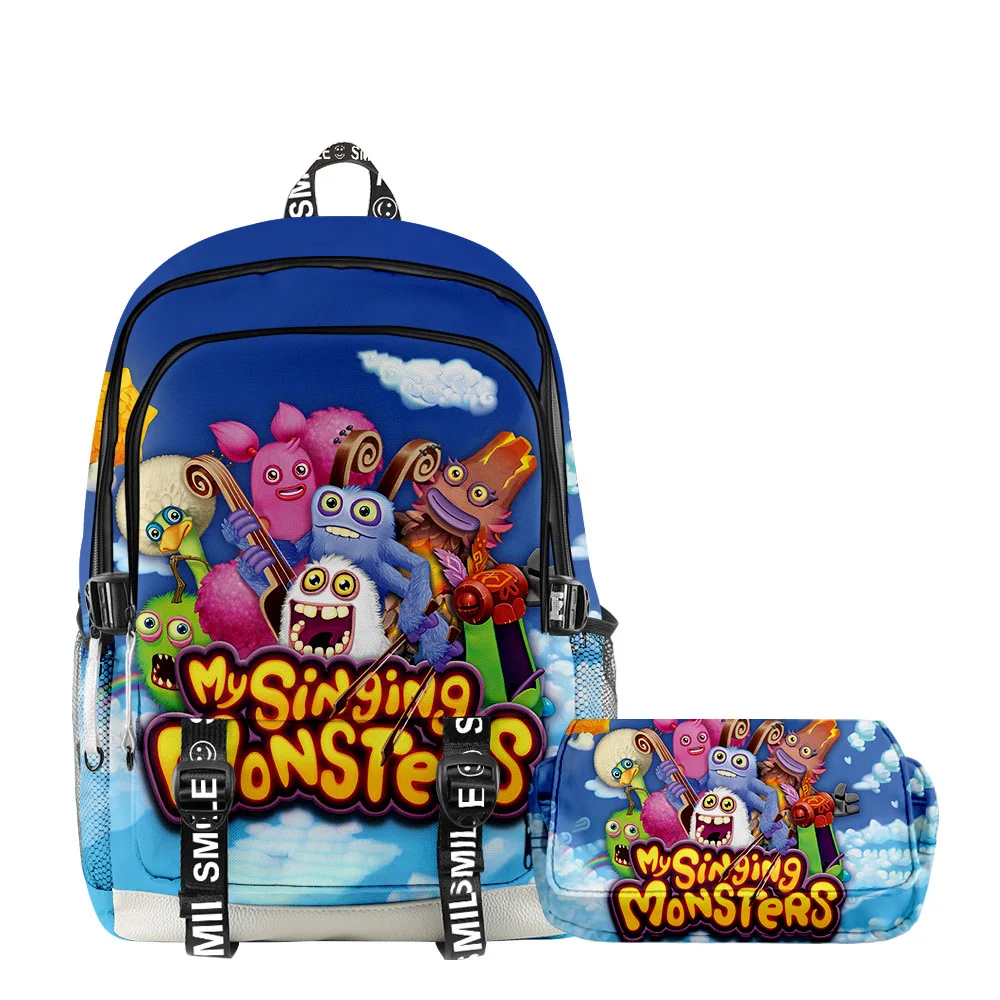 

Anime My Singing Monsters Schoolbag Pen Case Primary Middle School Students Boy Girl Cartoon Cosplay Backpack 3D Printing Custom