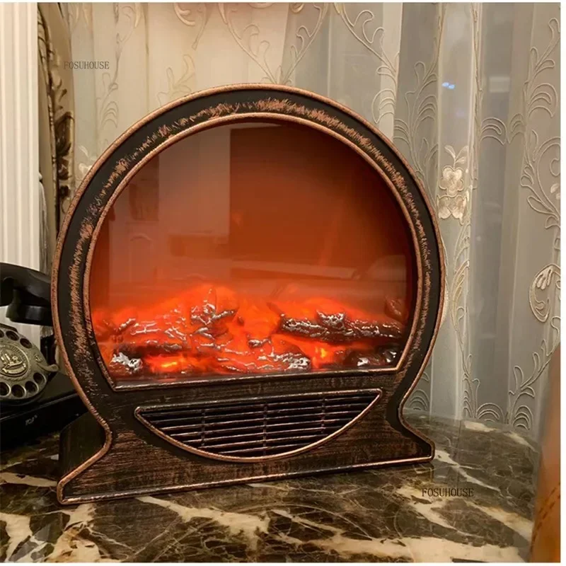 Nordic Simulation Electric Fireplaces Decoration Indoor Fake Stove Modern Home Decoration Room Ornaments Flame Atmosphere Lamp C
