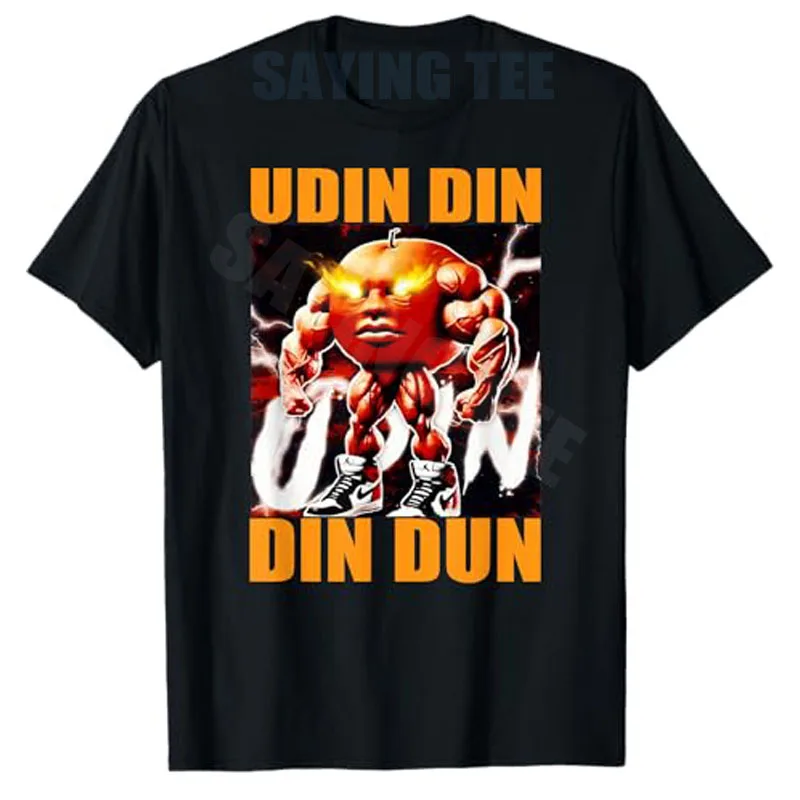 Udin Din Din Dun Udindindindun Orange Brainrot Meme T-Shirt Y2k Jungenmode Italienische Brainrot Grafik-Bekleidung Niedliche Herrenkleidung