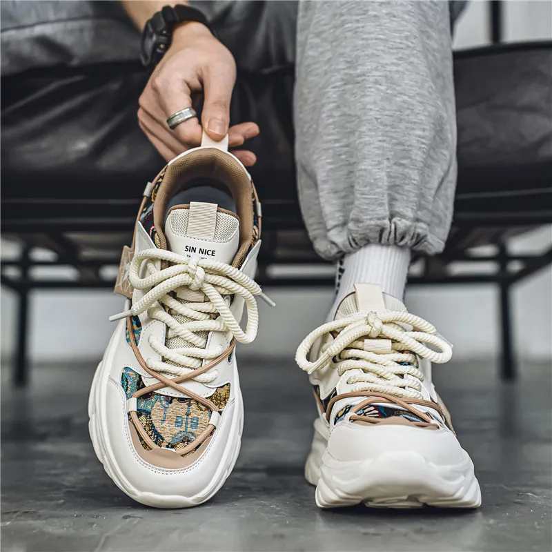 Men's thick soled casual sports shoes breathable soft sole four season non slip fashion running shoes student outdoor sneakers - Image 6