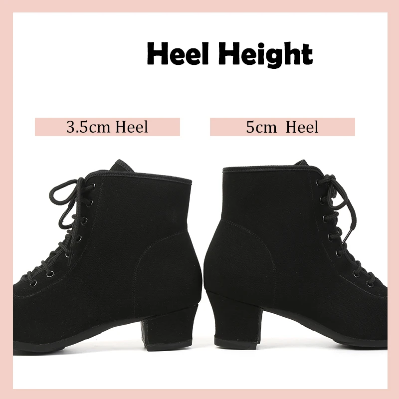 DKZSYIM New Women Ballroom Latin Dance Shoes Jazz Modern Dance Shoes Lace Up Dancing Boots Red Black Sports Dancing Sneakers 4