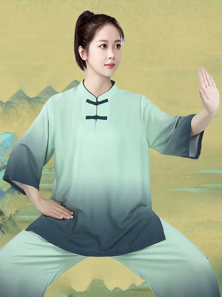 

Одежда Wushu, платье кунг-фу, униформа для боевого искусства, унисекс, для женщин и мужчин, градиентный Кун, мастер в китайском стиле, 2023