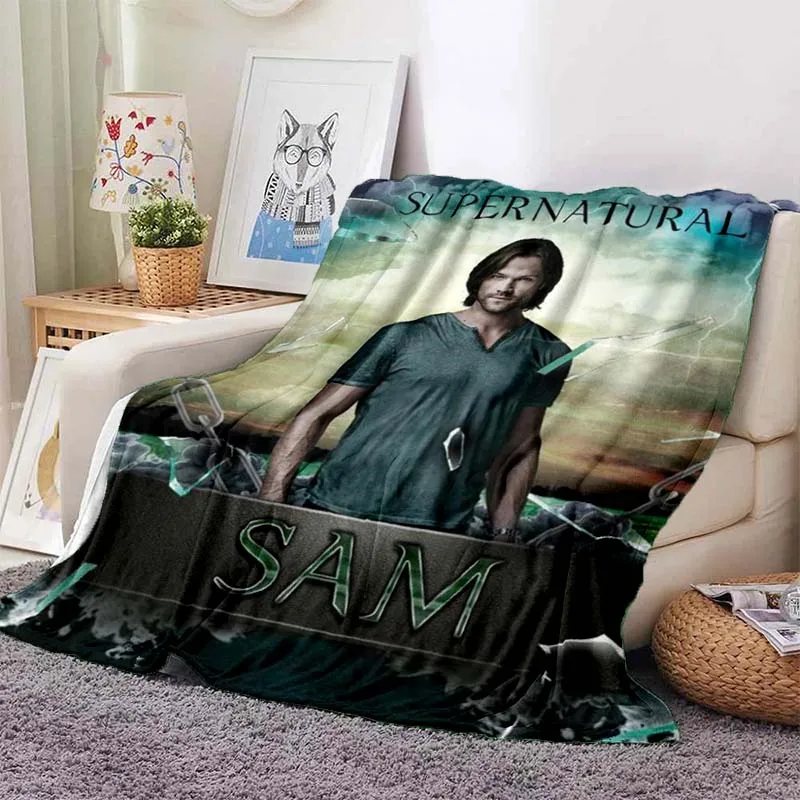 

Movie supernatural - evil power printed blanket, flannel office home air conditioning blanket, multifunctional blanket